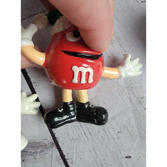 M&Ms RED Yellow Blue Ornament Kurt S. Adler Legs Dangle Resin Ceramic - Picture 6 of 10